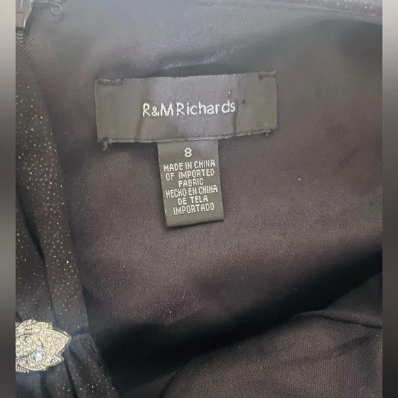 Beautiful 😍R&M Richards Empire Waist Black Sleeveless Sparkle Maxi Dress size 8 - Picture 14 of 15